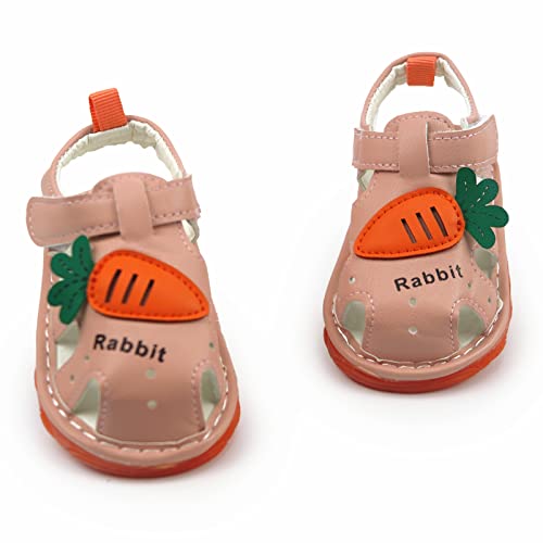 Image of WILLFUN Baby Boy Girl Summer Infant Squeaky Sandals Premium Rubber Sole Closed-Toe Non-Slip Shoes Toddler First Walkers