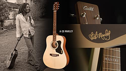 Guild A-20 Bob Marley Natuaral Satin Guitare - Les Beatles, Paul McCartney, John Lennon, RIngo Starr, George Harrison Guild A-20 Bob Marley Natuaral Satin Guitare – Image 3