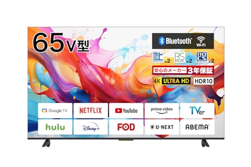 Amazon | 【設置込み】BLUEWIDE 65V型 4K HDR Google TV 液晶 テレビ W