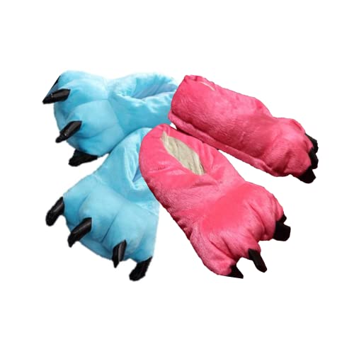 Kit 2 Pantufas Azul e Rosa Fofinha Quentinha Unissex Tamanho Único Calçado 35 a 39