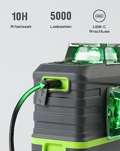 Kreuzlinienlaser Lasgoo selbstnivellierend 360 Grad mit grünem Laserstrahl