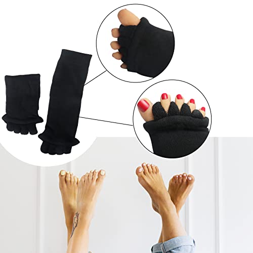 Klmnop Women Toe Separator Socks Yoga Sports GYM Foot Alignment Pain Massage Toeless Socks 1 Pair4