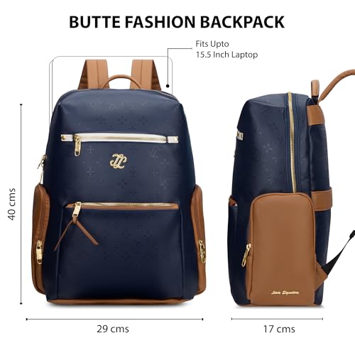Image of Lavie Signature Women's Colourblock Butte 21L Fashion Backpack for Women | Fits Upto 15.5 Inch Laptop | Fashion Backpack for Work | Ladies purse | Stylish Shoulder Bag | Gift for Women