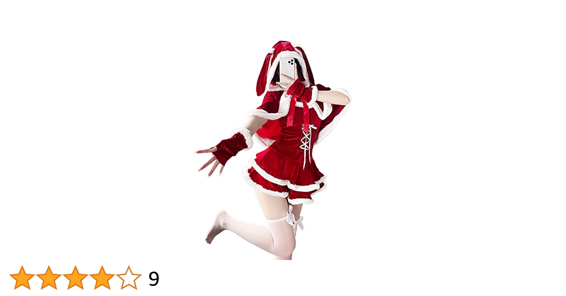 ☆クリスマス限定値下げ☆ 25%off ¥18,000→¥13,500 うさと服 即日発送】【サンタコス 4点セット】【S-Lサイズ/1カラー