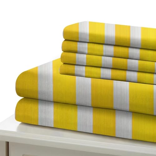 Housse de couette microfibre imprimé 3D jaune géométrique parure lit 140x200 fermeture éclair - 7
