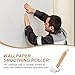 WOONEKY Wallpaper Seam Roller with Dual Heads and Bearing Design 9-Inch Lightweight Pressure Roller Tool for Smooth Bubble-Free Wallpaper Installation and Wall Treatments