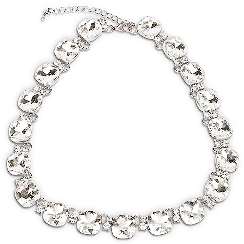 Crystal Statement Necklace Glass Crystal Collar Choker Necklace for Women Bridal Necklace Costume Jewelry Necklaces for Women
