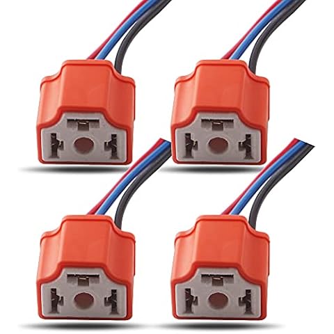 Qasim H4 HB2 9003 Wiring Harness Headlight Socket Heavy Duty Ceramic Headlight Connector for Car Truck Boat Marine Headlight Fog Light Retrofit(Pack of 4) Cover