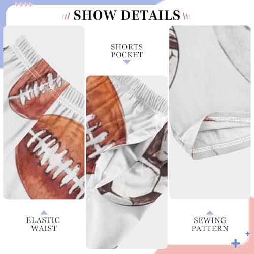 ZZXXB Funny Football Boys Long Pants Soft Trousers Elastic Waist Kids Lounge Bottoms with Pockets S-XL4