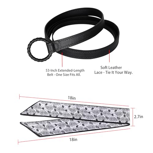 Image of Aurolran Women's Leather Belt with Buckle - Ideal for Dresses, Jeans, and Coats