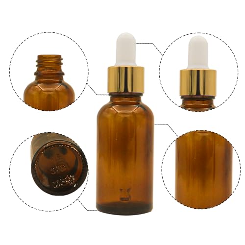 Set of 12, 1 oz Amber Dropper Bottles for Essential Oils, Perfumes with 2 Funnels & 12 Labels -30ml Amber Glass with Eye Droppers - Tincture Bottles, Leak Proof Travel for Liquids3