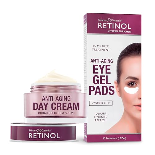 Retinol Anti-Aging Day Cream Broad Spectrum Spf 20 Moisturizes & Reduces Look Of Fine Lines Anti-Aging Eye Gel Pads cover