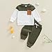 Giraropa Toddler Baby Boys Clothing Set Fashionable Plush Long Sleeve Pullover with Solid Color Pants 2 Pcs Winter Outfits (Army Green pocket, 18-24 Months)