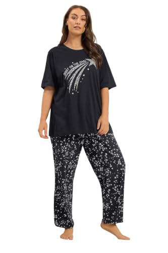 Image of Yours Curve Shooting Star Wide Leg Pyjama Set - Women's - Plus Size Curve