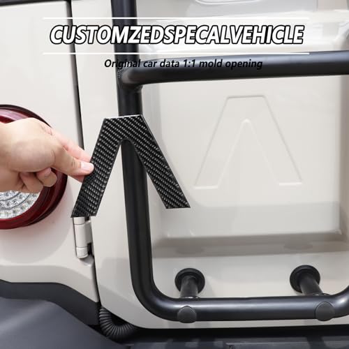 Image of Car Trunk Door Inverted Letter A Sticker Compatible with Ineos Grenadier 2020-2024 Trunk Door Decorative Stickers Tailgate Side V-Shaped Stickers Accessories (Soft Carbon Fibers /Black)
