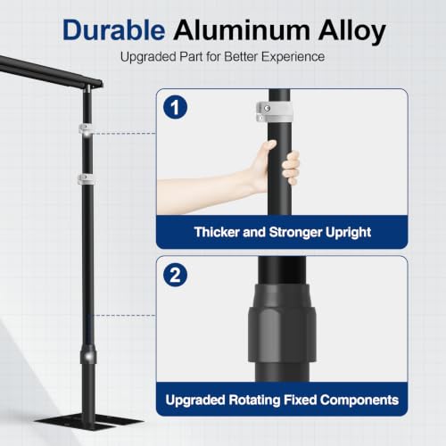 Image of EMART Backdrop Stand Heavy Duty 8.9x10Ft Double Crossbar Pipe and Drape