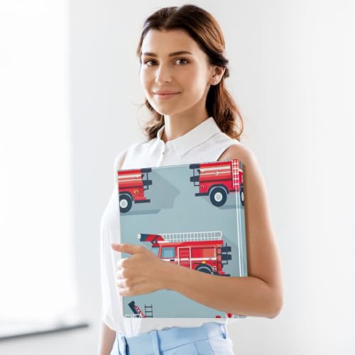 Classeur 3 anneaux Firetrucks bleu format standard avec porte-bloc intégré Ex2