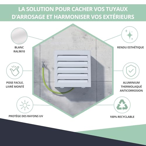 Cache tuyau arrosage alu devidoir mural coffret protection - 3