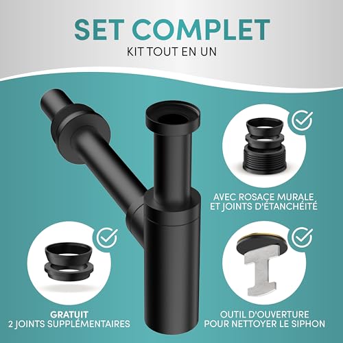 Siphon lavabo anti-odeur Engelbach réglable avec ouverture de nettoyage