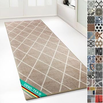 Design Carpet Runner Rug Floor Mat, Non Slip Runner Mat for Kitchen Hallway Living Room Bedroom Vintage Ornament Classic Modern Design (80 x 450 cm, Cosenza Beige) — image 1