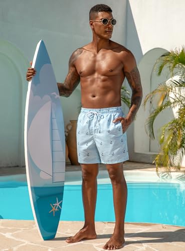 Image of SILKWORLD Men's Swim Trunks Quick Dry Shorts with Pockets