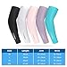AUXDIQ 1 Pair Compression Arm Sleeves Men Women UV Sun Protection Cooling Sleeves Sports Compression Sleeves Pink