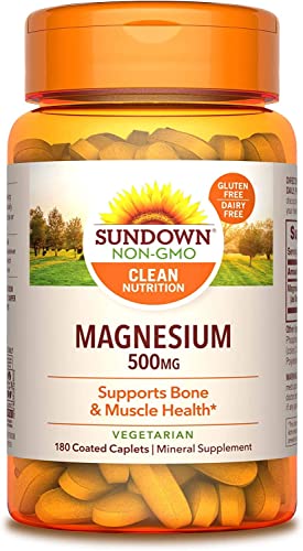 Sundown Naturals Magnesium 500 Mg Caplets Value Size, 180 Count, (Pack Of 2) #TOP9