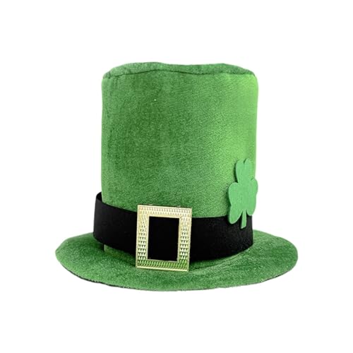 Generisch Chapeau de fête irlandaise pour la Saint Patrick - Feuille cylindrique pour célébrations et spectacles (vert taille unique)