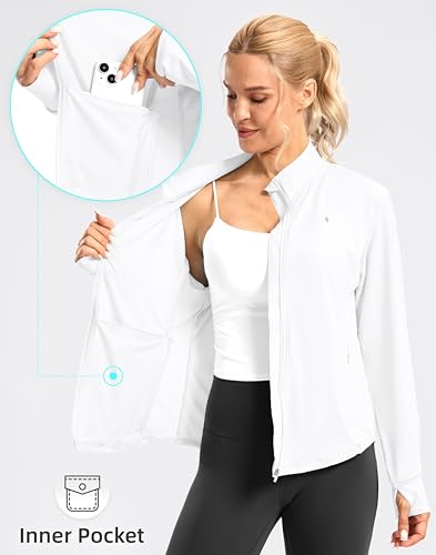 Soothfeel Women's UPF 50+ Lightweight Athletic Jackets Sun Protection Zip Up Long Sleeve Shirts Hiking Workout Outdoor Pocket3