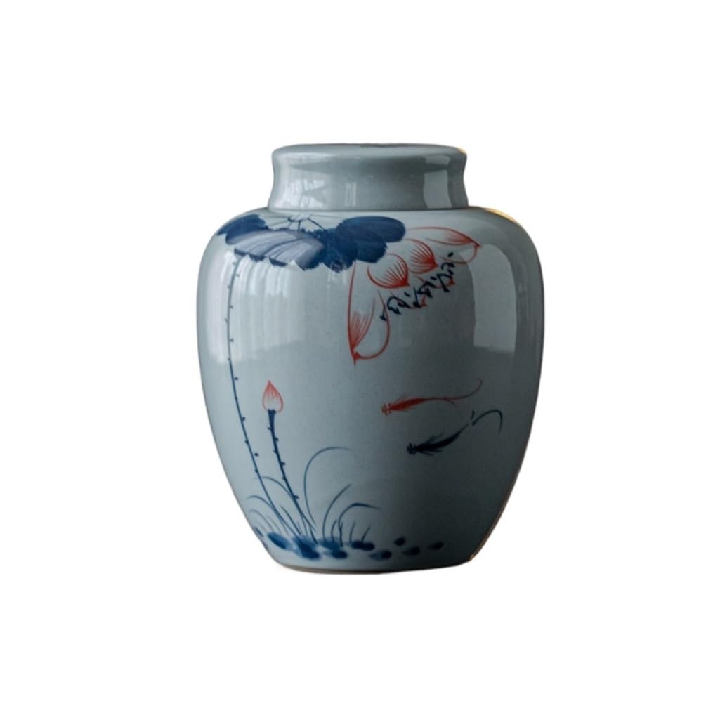 Tarros de almacenamiento de té de cerámica a granel, creativos pintados a mano, cocina, cajas de regalo, contenedores de té (C)