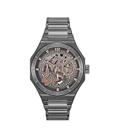 HUGO Analogue Multifunction Quartz Watch for Men #Grail Skeleton Collection with Grey Stainless Steel Bracelet - 1530378