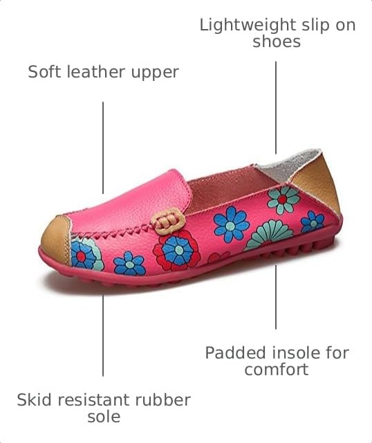 Image of VenusCelia Women's Floral Comfort Walking Flat Loafer