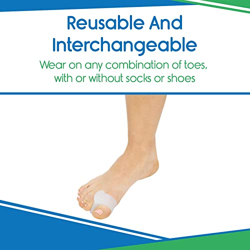 Vivesole Toe Spacers (4 Pack) - Separators For Overlapping Toes - Pinky Protector For Bunion - Hammer Toe Corrector Straightener For Hallux Valgus - Alignment Tool Orthotics For Realign Crooked Toe #TOP6