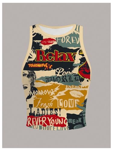 SOLY HUX Women's Y2k Tops Vintage Graphic Tank Top Sleeveless Tight Fitted Shirt Summer Concert Rave Outfits3