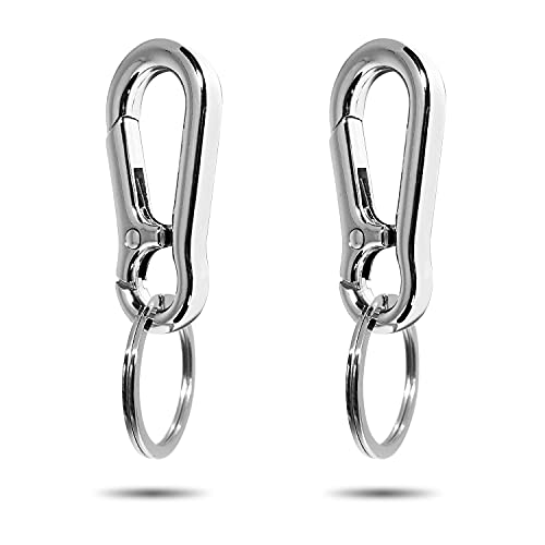 Fiyoom 2 Pack Metal Keychain Key Clip,With 8Pcs Stainless Steel Key Rings For Car Keys,Dog Tag And Key Chain #TOP1