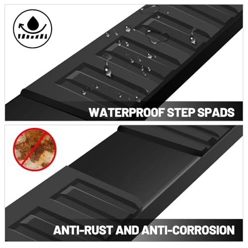 COMNOVA 6 Inches Running Boards& Steps Step Bars Compatible with 2019-2025 Chevy Silverado 1500, 2020-2025 Silverado/Sierra 2500HD 3500HD Crew Cab, A Pair Running Boards for Silverado Crew cab.