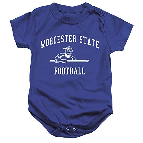 Worcester State University Official Football Unisex Infant Snap Suit for Baby, Royal Blue, Small (6 months)