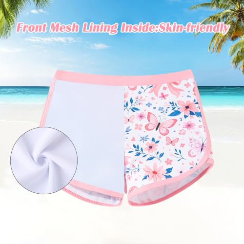 Image of TUONROAD Girls 2 Pieces Rash Guard Swimsuit Long Sleeve Tankini for 4-10 Years
