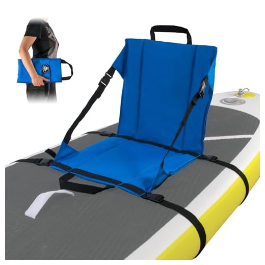 Asiento universal para kayak SUP, para tabla de surf de remo, color azul, se adapta a todas las tablas de SUP, no requiere anillas en D ni mosquetones de metal para el montaje. Fácil instalación con 2