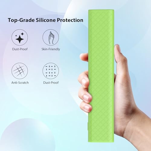 Image of Silicone Remote Cover for Xiaomi Mi TV 2025 Model Remote, Black, Diamond Textured, Precision Button Holes (LUMINIOUS Green, XIAOMI TV 2025)