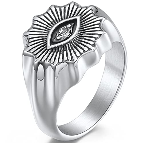 Jude Jewelers Stainless Steel Retro Vintage Eye Signet Style Cocktail Party Statement Promise Anniversary Halloween Biker Ring
