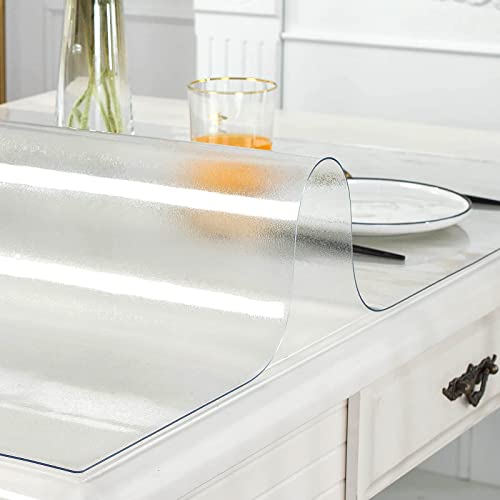 Deep Dream 1.5Mm Frosted Table Cover, 36×36 Inch Frosted Desk Cover, Square Vinyl Desk Pad, Pvc Plastic Table Cover For Office, Dresser, Night Stand, Computer & Writing Desk Tabletop #TOP18