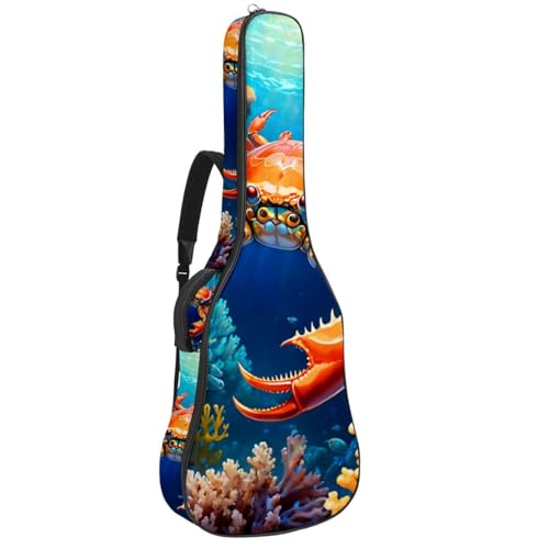 Sac pour guitare avec plusieurs poches étui étanche 104,7 cm housse motif crabe
