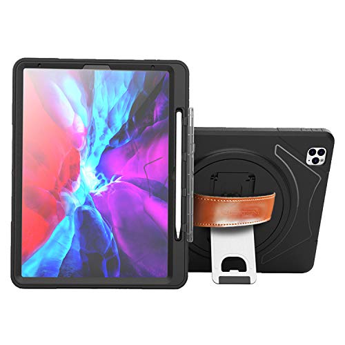 New Trent iPad 9th Generation Case, iPad 8th Generation Case, iPad 7th Generation Case, Rugged Kickstand Full Body iPad case with Rotational Hand Strap & Screen Protector 2021 2020 2019