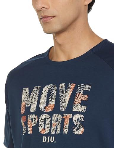 Image of Jockey MV02 Men's Super Combed Cotton Blend Graphic Printed Round Neck Half Sleeve T-Shirt with Stay Fresh Treatment Navy XL