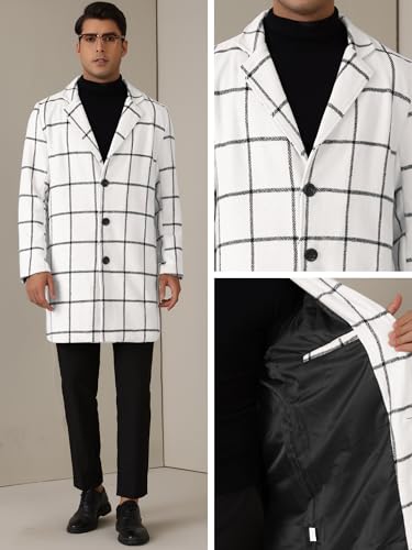 Lars Amadeus Plaid Coat for Men's Color Block Single Breasted Winter Checked Overcoat4