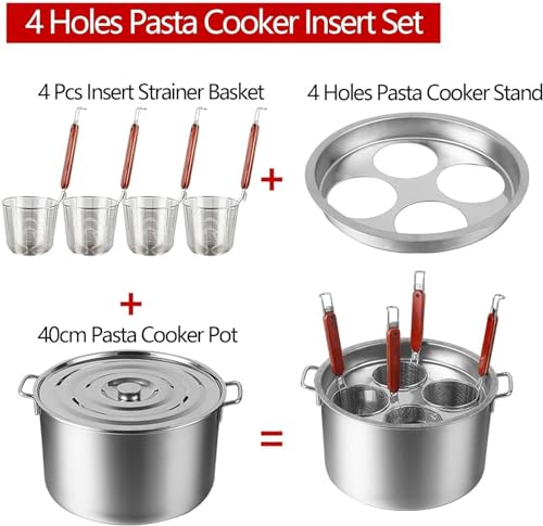 Generico Pentola Multifunzionale per zuppa con colino, Set di Inserti per cuocipasta, pentola per Pasta in Acciaio Inox con cestello per colino, utensile da Cucina Multiuso per tagliatelle, Gnocchi,