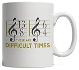 These Are Difficult Times Mug - Sheet Music Lover Gift Idea with artistic musical quote great for...