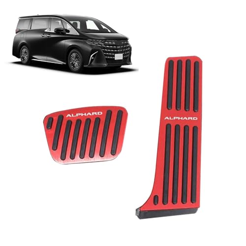 FOR 新型 アルファード40系 Alphard (2023年6月~現行)ペダル カバー ブレーキペダル アルミニウム ペダル ブレーキ アルファード40系 ペダル アクセラレー (赤)