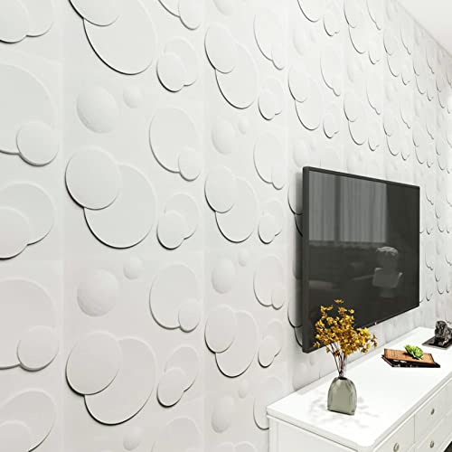 Image of Art3d Decorative PVC 3D Wall Panels, White Ring, 19.7 inch x 19.7 inch (12 Pack)